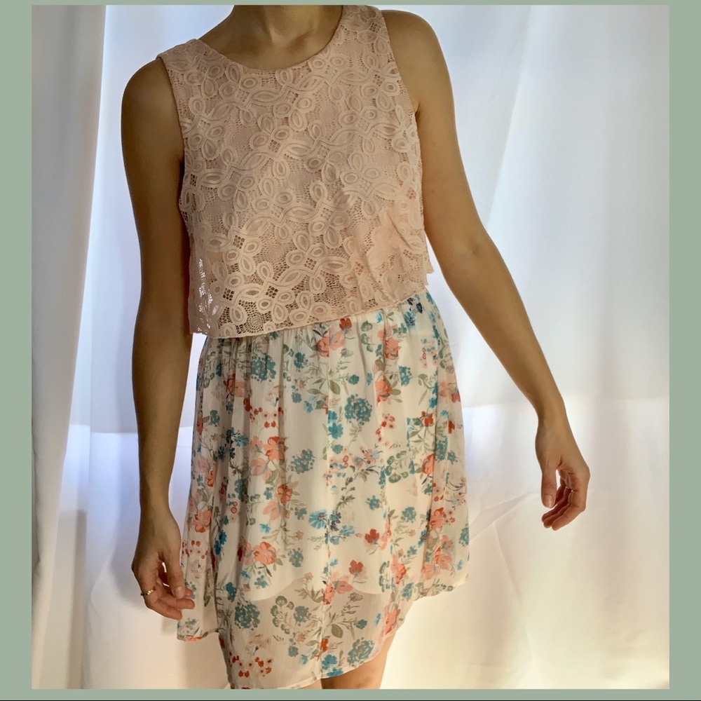 Emerald Sundae Lace&Chiffon Dress